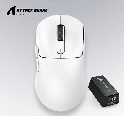 Mouse ATTACK SHARK X3 trimodo 1K Hz, mouse inalámbrico Bluetooth X3Pro 4K Hz ligero, PAW3395, velocidad móvil 650IPS