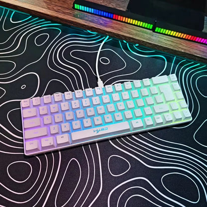 Ultra-Compact 65% Size Gaming Membrane Keyboard, Ergonomic RGB Backlit, Portable 68-Key Wired Office Keyboard with USB Plug-in
