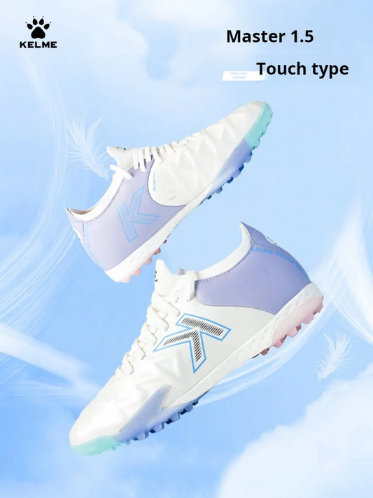 Kelme Men Training Tf Broken Nails Soccer Shoes Artificial Grass Anti-slippery Youth Football Shoes Calfskin Competition Shoes