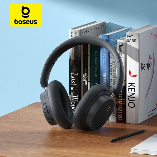 Baseus Bowie D05 Wireless Bluetooth 5.3 Headphones – HiFi Stereo Foldable 70H Battery Over-Ear Headset with Deep Bass & Dual Connection