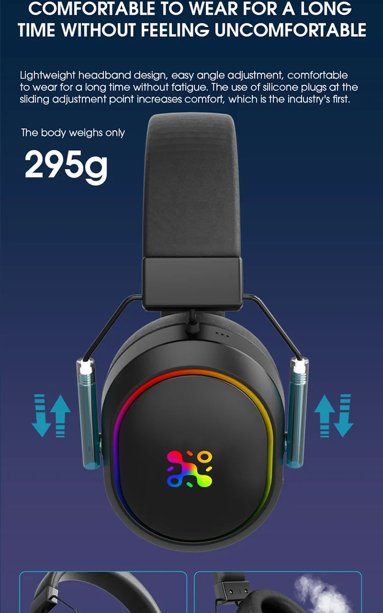 LDON kabelloses Gaming-Headset PS5 PS4 Bluetooth 2.4GHz Kopfhörer 3D-Surround-Sound Noise-Cancelling-Mikrofon niedrige Latenz