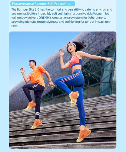 ONEMIX New Cushioning Running Shoes For Men Suitable Heavy Runners Lace Up Sports Women Non-slip Outdoor Athletic Male Sneakers