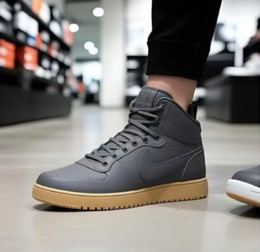 Nike Court Borough Mid Casual Non-Slip Shock-Absorbing Wear-Resistant Mid-Top Sneakers Men's Gray Aa0547-001