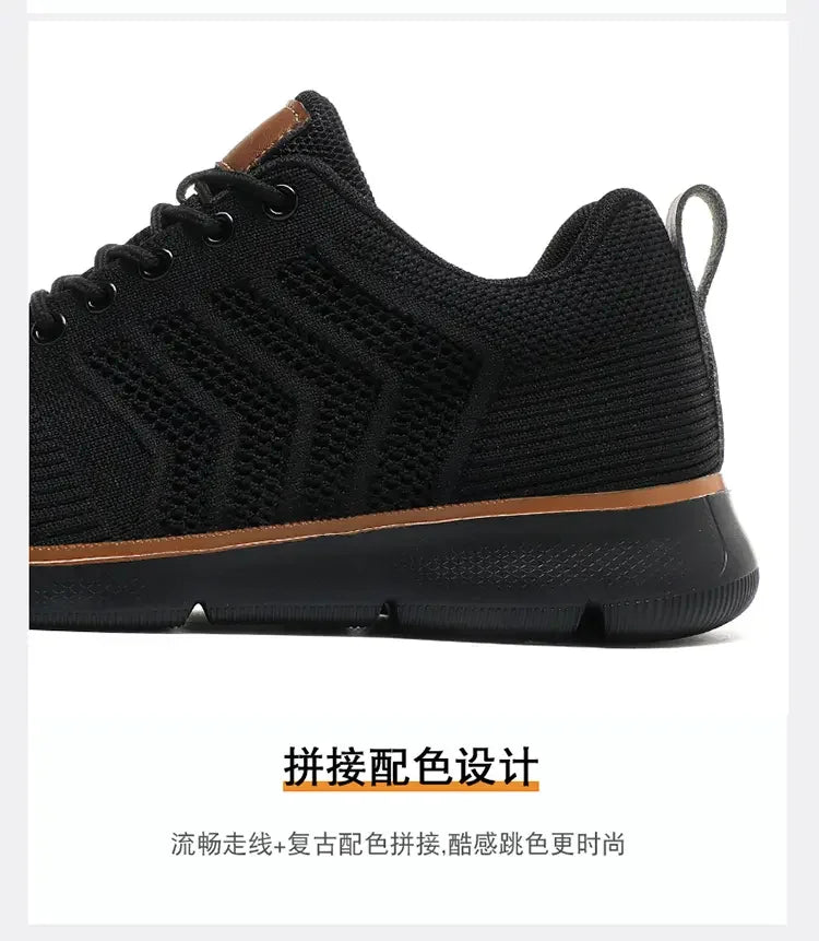 Casual Sneaker Shoes Breathable Men's Walking Mesh Soft Sole Outdoor Anti Slip Travel Comfortable Running Shoes Tenis Masculino