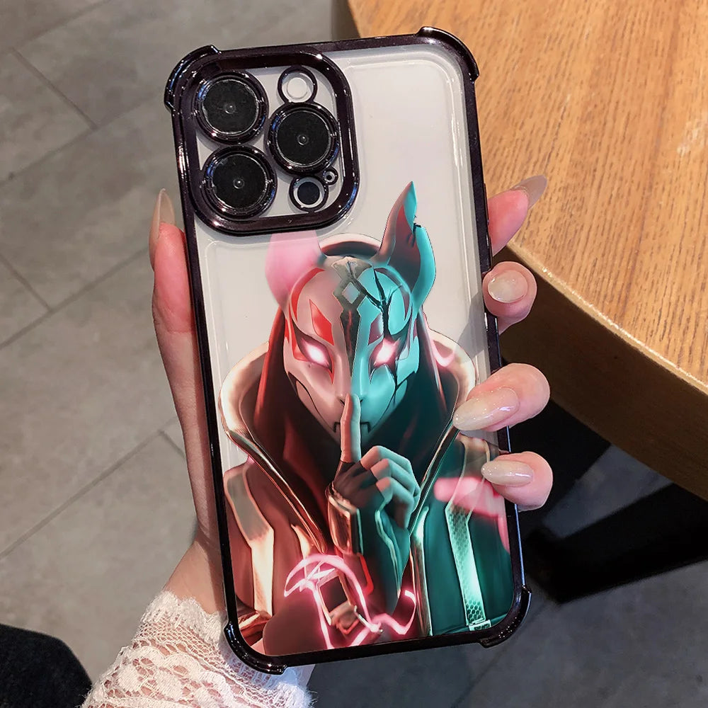 Hot Fortnites Game Plating Handyhülle für iPhone 17 17e 16e 16 15 14 13 12 11 Pro Max X XR XSMax 7 8 Mini Air Plus, sturzsicher