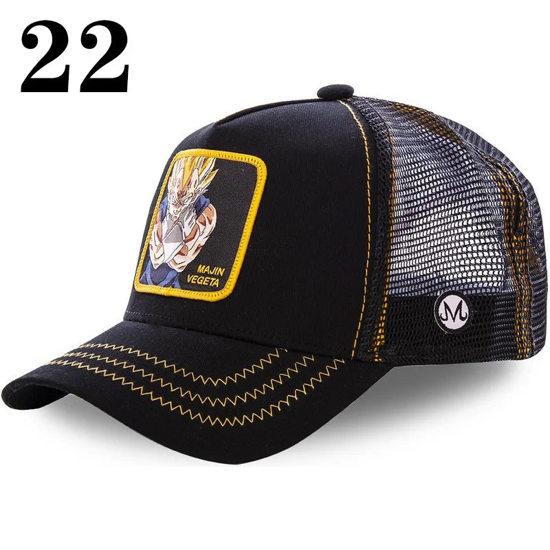 New Dragon Ball DRAGONBALL Mesh Cap Cartoon Mesh Cap Men And Women Baseball Cap Fashion Patch Trucker Cap