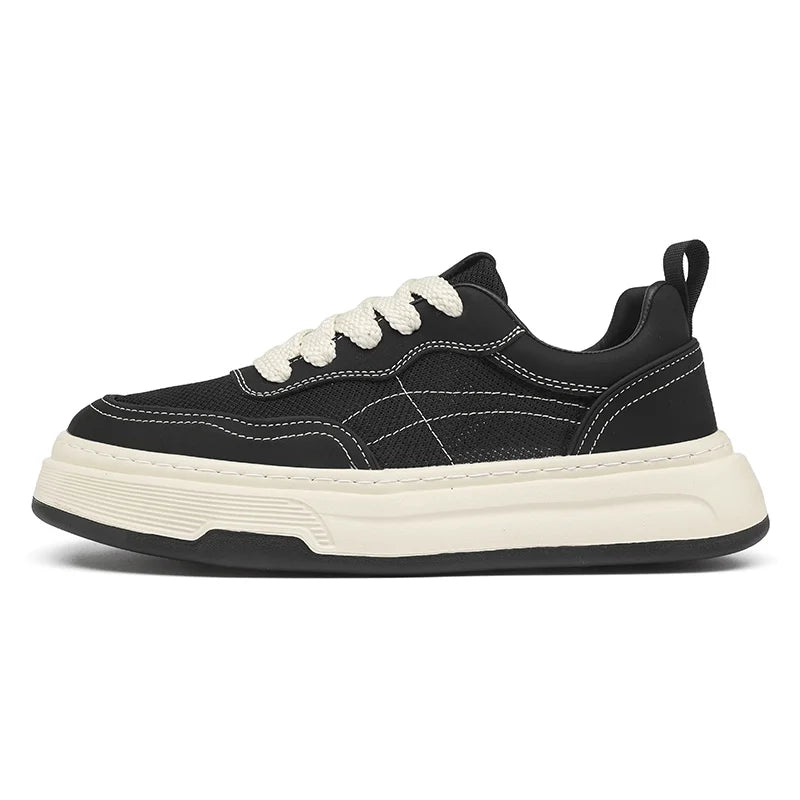 Ultraleichte atmungsaktive Mesh-Sneaker für Herren 2025 – modische Freizeitschuhe mit dicker Sohle, komfortable Schnür-Trainer für tägliche Spaziergänge