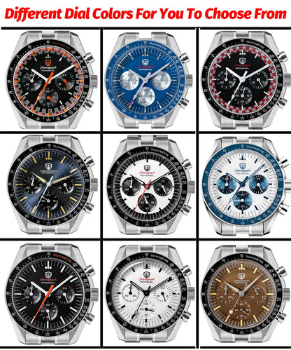 Orologio da uomo Watchdives New Wd1863 al quarzo VK63, cronografo con vetro zaffiro bombato, impermeabile, 39 mm, in acciaio, top brand, orologio business di lusso