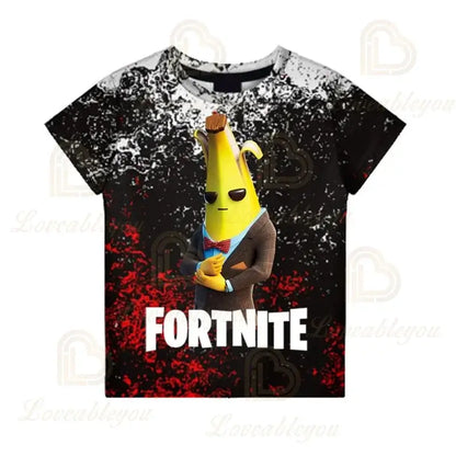 Battle-Royale-T-Shirt Fortnite Victory, T-Shirt für Kinder, Oberteile für Mädchen und Jungen, Harajuku-Shirts, Kinderkleidung 3D, 2025 NEUES DESIGN