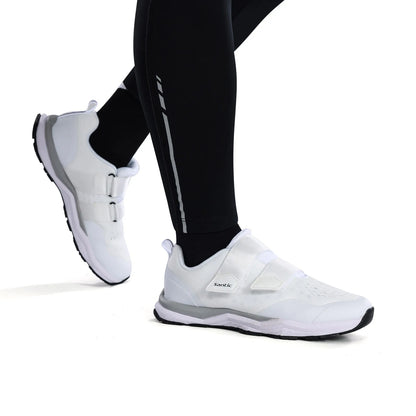 Santic Cycling Shoes Multi-purpose Running SPD Indoor Leisure Shoes Rubber Sole Hook and Loop Design 3D Mesh Fabric Sneakers Unisex