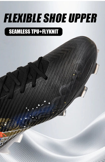 New Men Football Boots Soccer Cleats FG Non-Slip Training Shoes Soccer Shoes Long Spikes Match Ultralight Outdoor Drop Shipping