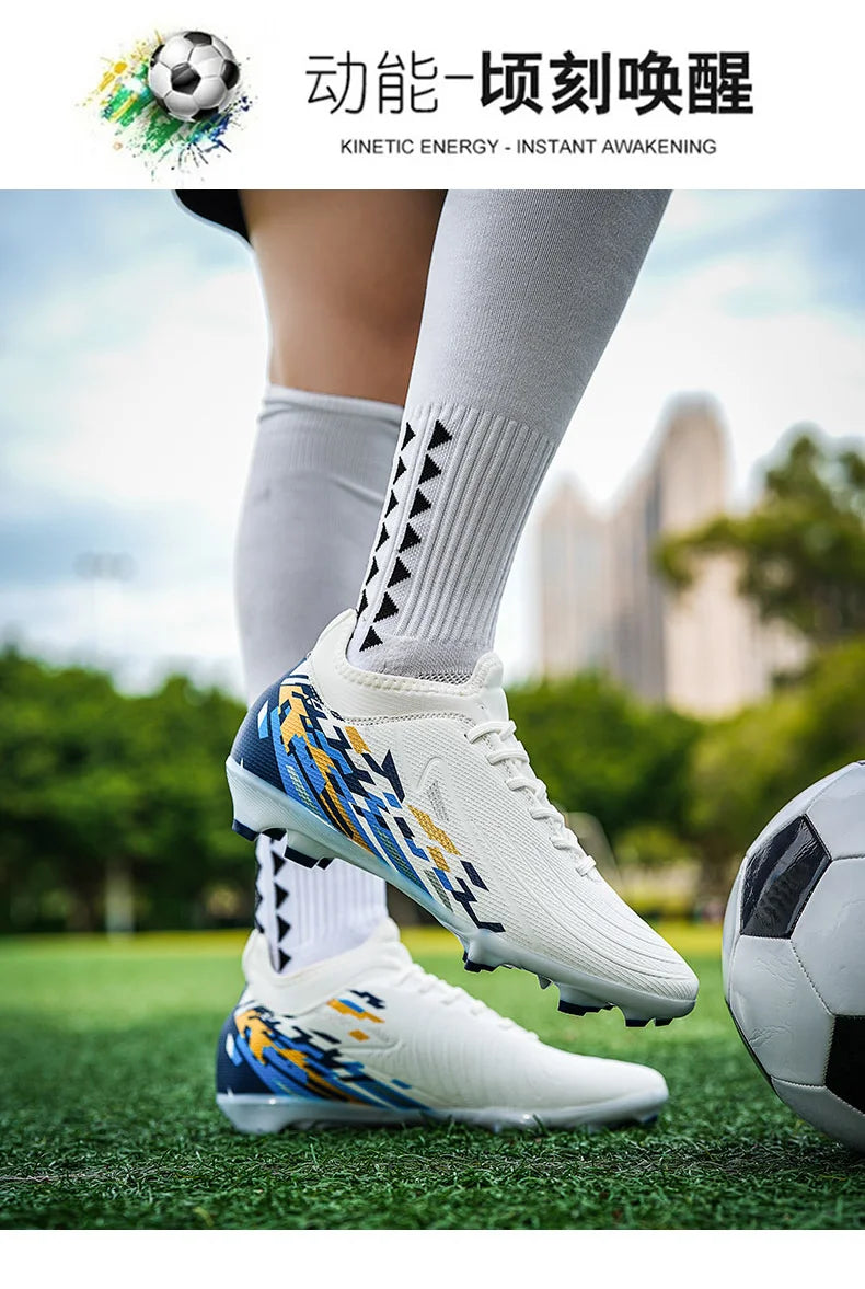 Casual Comfortable Men Sports Shoes Soccer Shoes Men Anti-slip Outdoor Grass Training Breathable Lace-up Football Boots