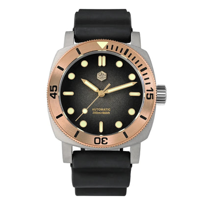 San Martin 42mm Retro Titanium Diver Watch NH35 Automatic Men's Mechanical Watches Bronze Bezel Sapphire Luminous Waterproof 200m