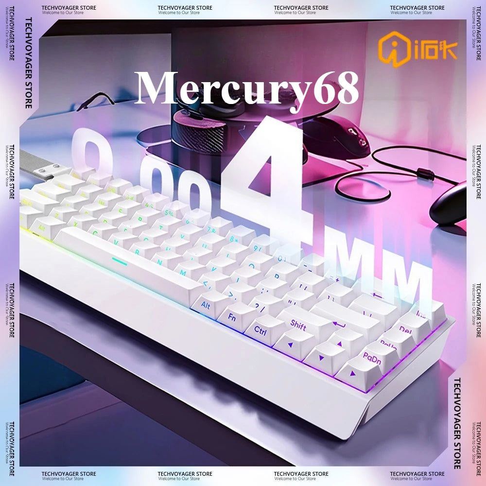 IROK Carotmas Mercury68 mechanische Tastatur mit Magnetschaltern, 8K, 68 Tasten, RT 0.004mm, geringe Latenz, individuell anpassbare kabelgebundene Gaming-Tastatur, PC-Geschenk