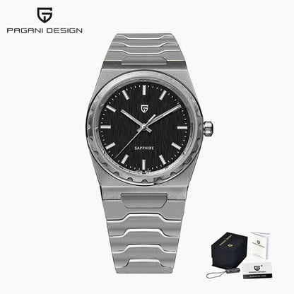 PAGANI DESIGN Men's Quartz Watches Ultra-Thin 7mm Series 37mm Sapphire Stainless Steel Waterproof Watches for Men TMI VJ21