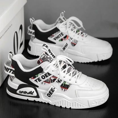 Zapatillas de hombre tipo skate para verano, en cuero, informales y de moda, para exterior, running, deporte, senderismo y tenis, con plataforma, diseño de lujo
