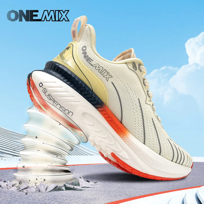 ONEMIX Nuove scarpe da running ammortizzate da uomo, adatte a runner pesanti, stringate, sportive da donna, antiscivolo, outdoor, sneakers atletiche da uomo