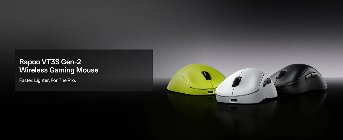 Rapoo VT3S /VT3S MAX GEN-2 Wireless Gaming Mouse True 8K Wireless Polling Rate 49g Ultra Lightweight Up to 750Hr Battery Life