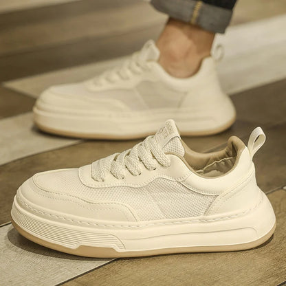 Ultraleichte atmungsaktive Mesh-Sneaker für Herren 2025 – modische Freizeitschuhe mit dicker Sohle, komfortable Schnür-Trainer für tägliche Spaziergänge
