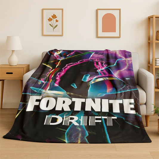 Cartoon-F-Fortnite-Game-Gamer-Flanelldecke – weiche, warme Kuscheldecke für Schlafzimmer, Wohnzimmer, Bett, Reisen, Camping, Picknick und als Geschenk