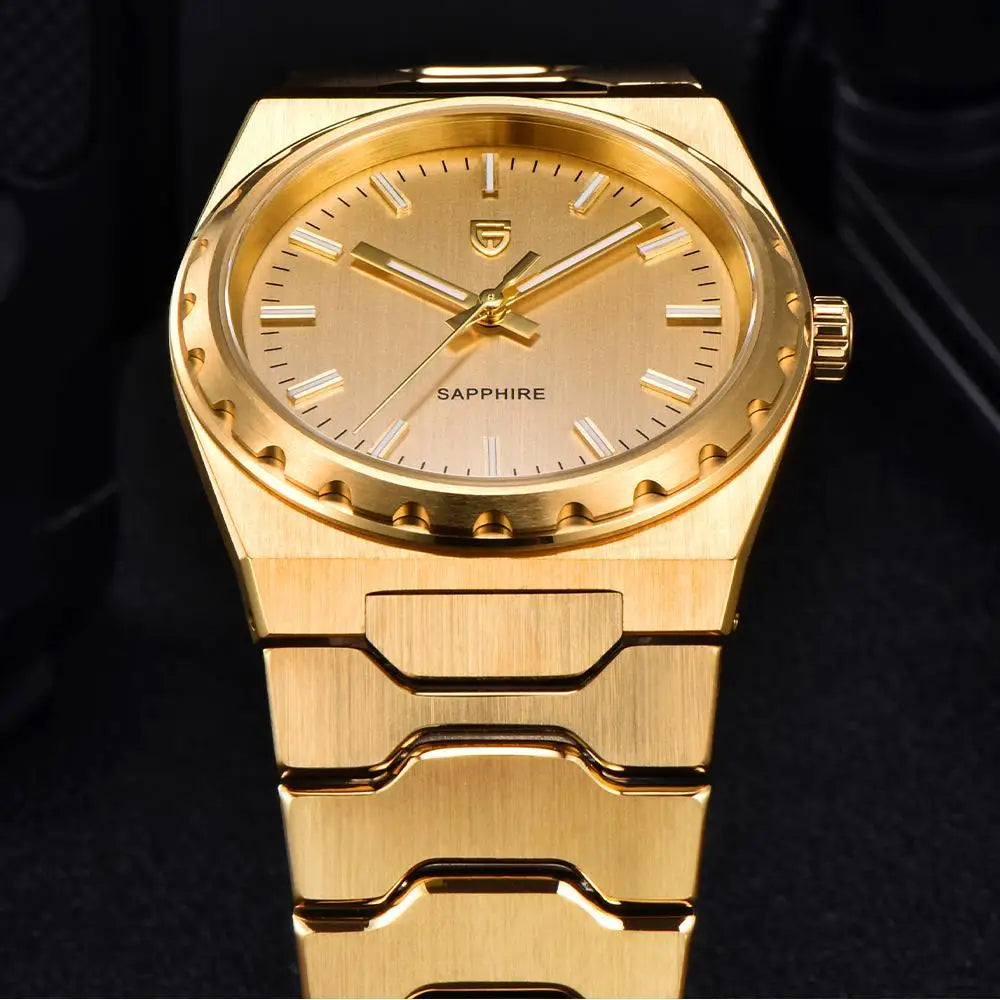 PAGANI DESIGN Men's Quartz Watches Ultra-Thin 7mm Series 37mm Sapphire Stainless Steel Waterproof Watches for Men TMI VJ21