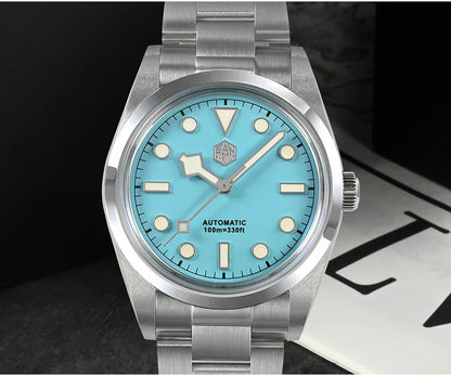 San Martin Men Luxury Watch 36mm BB36 Snowflake Hands Explore Series Sports Watches PT5000 Automatic Mechanical 10Bar BGW-9 Lume