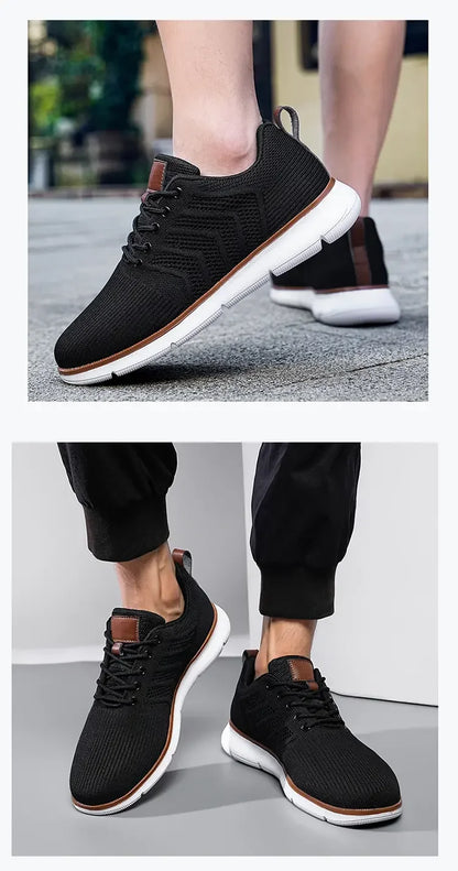Casual Sneaker Shoes Breathable Men's Walking Mesh Soft Sole Outdoor Anti Slip Travel Comfortable Running Shoes Tenis Masculino
