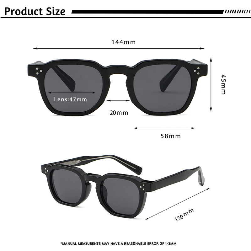 1/2/3 Pairs CATERSIDE Fashion Men Sunglasses Retro Brand Design Polycarbonate Frame Sun Glasses Women Travel Party Eyeglasses