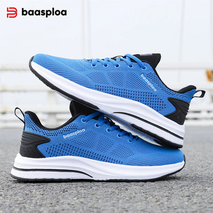 Baasploa Men's Running Shoes Brand, Male Designer Mesh Casual Sneakers, Lightweight Lace-Up New Male Outdoor Sports Tennis Shoes