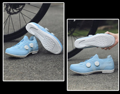 Cycling shoes road bike unisex, HsYixin breathable SPD self-locking non-slip racing road bike shoes flat MTB bicycle sneakers