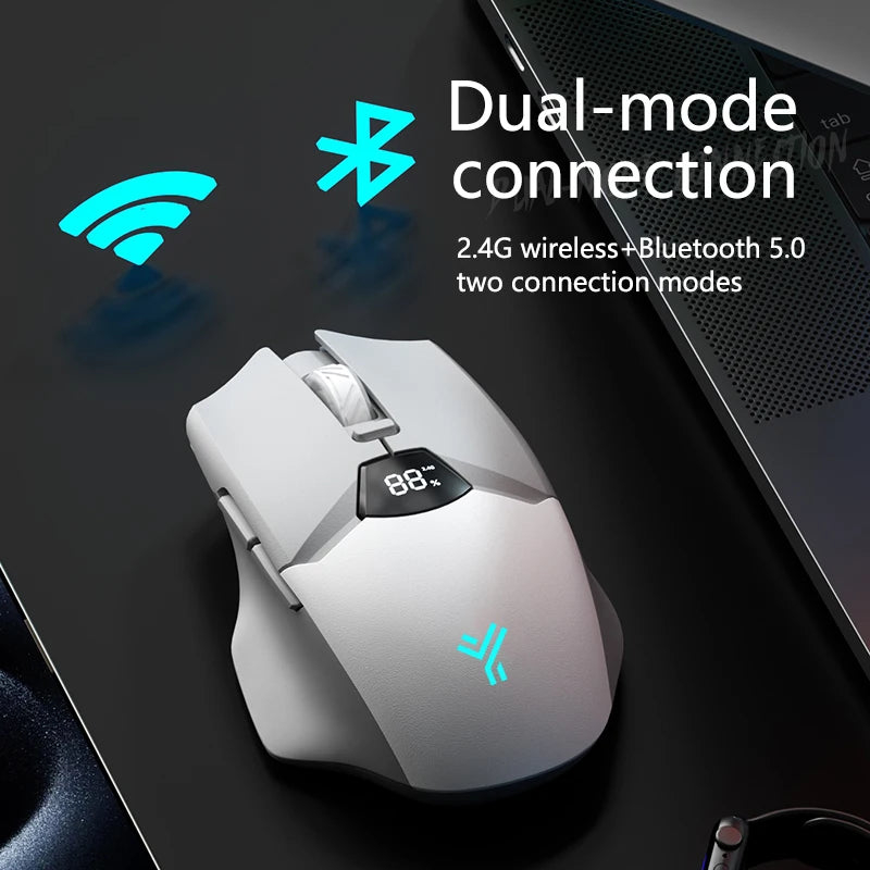 Warvank SX01 kabellose Gaming-Maus mit Smart-Screen-Display, 6-stufiger DPI-Einstellung, 600mAh Akku, leise Bluetooth-Maus fürs Büro