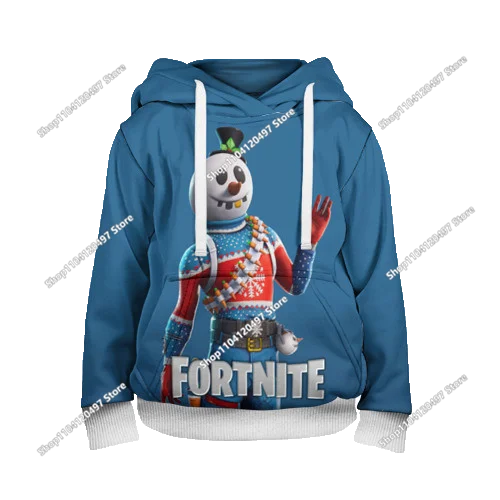 Fortnite косплей худита за деца и възрастни, унисекс суитшърт с качулка, ежедневни униформи и костюми за Хелоуин