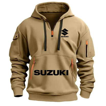 Suzuki's New Men's Hooded Sweatshirt Casual Outdoor Sports Sweatshirt Warm for Autumn and Winter Perfect for Motorcycle Enthusiasts