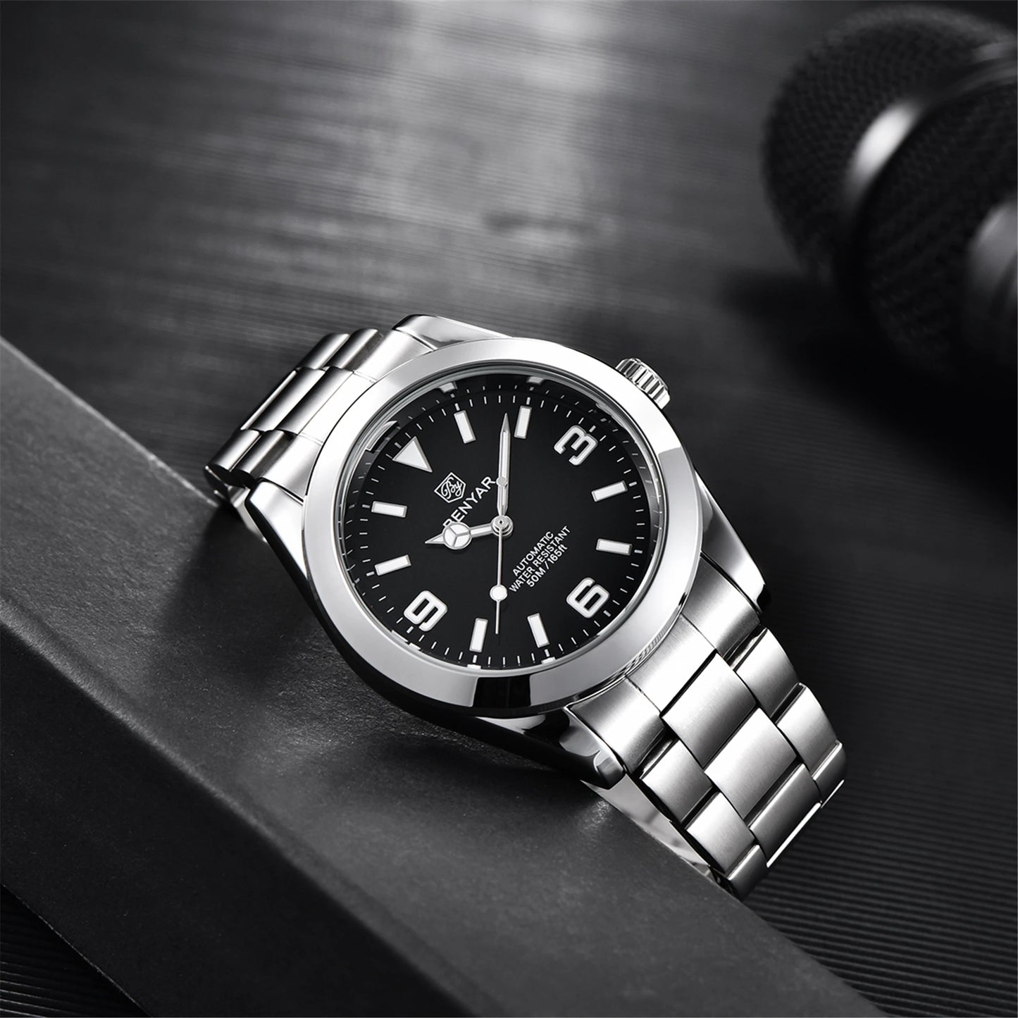 BENYAR 2025 Nuovo orologio meccanico automatico da uomo, stile business e sportivo di lusso, impermeabile 50M, orologio da uomo