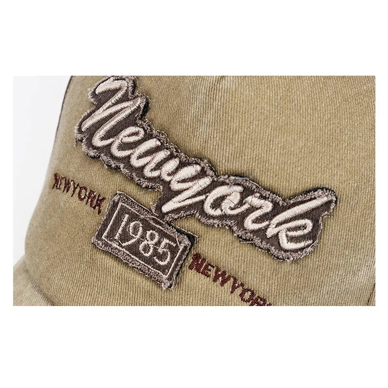 6 Colors New Unisex Washed Distressed Craft Patch 3 Dimensional Embroidery Design Baseball Cap