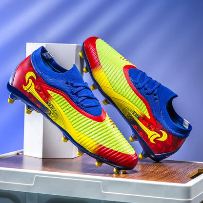 New Men Football Boots Outdoor Sport Boys Long Spikes Non Slip Breathable Match Training Cleats Soccer Shoes Adult Comfortable