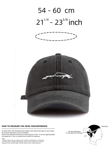 1pc 911 Print Washed Baseball Cap for Adults,  Minimalist Retro Style Casual Soft Adjustable Dad Hat, Perfect As Gift