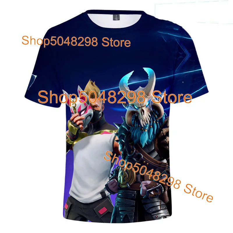 T-shirt Fortnite Bushranger per bambini, stampa 3D Banana Peely, T-shirt da uomo e donna, maglietta Battle Royale, top estivo, regalo di compleanno