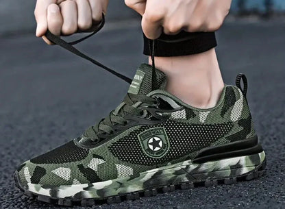Men’s Camouflage Breathable Sports Shoes Comfortable Non-Slip Soft-Soled Shoes Suitable for Outdoor Activities