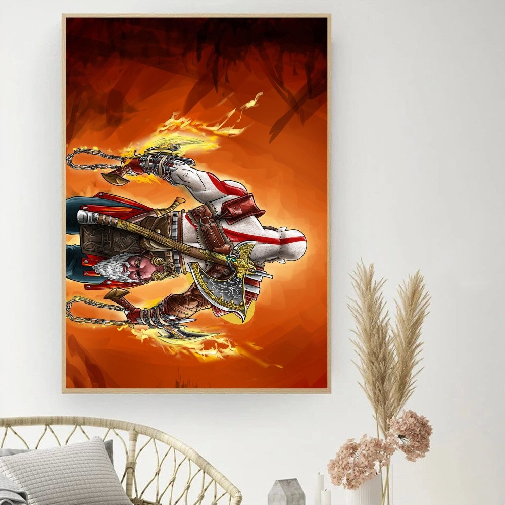 Game God Of War Poster DIY Vintage Movie Poster Wall Art Painting Study Stickers Small Szie Wall Painting