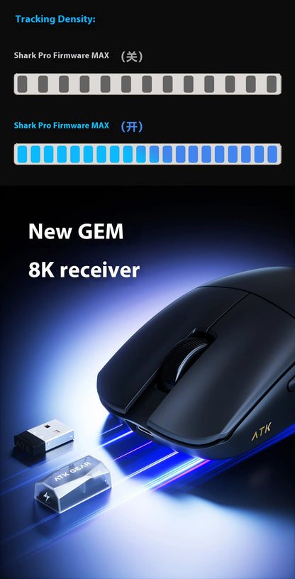 ATK F1 V2 Ultra MAX Gaming Mouse Wireless Tri-mode PAW3950 Double 8k Lightweight Ergonomics Esports Mouse Custom PC Accessory