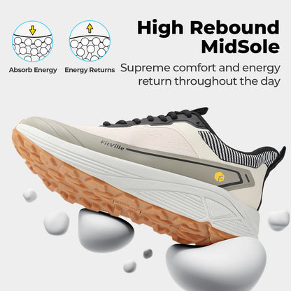 FitVille Men's Wide Toe Box Shoes, Cushioned Sneakers, Non-Slip, Lightweight, Breathable Running Shoes for Swollen Feet