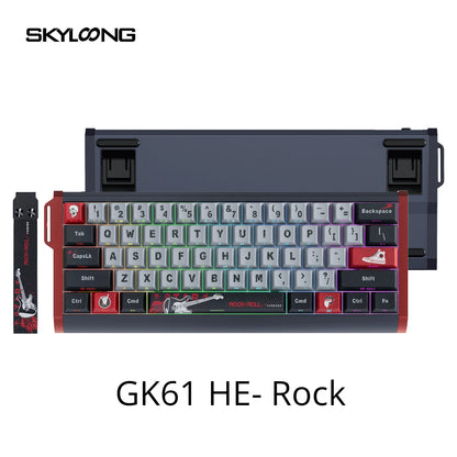 Tastiera magnetica SKYLOONG GK61/GK68 HE con case in alluminio, 8000hz, RT0.01mm, Rapid Trigger, keycap PBT, retroilluminazione RGB, tastiera gaming cablata
