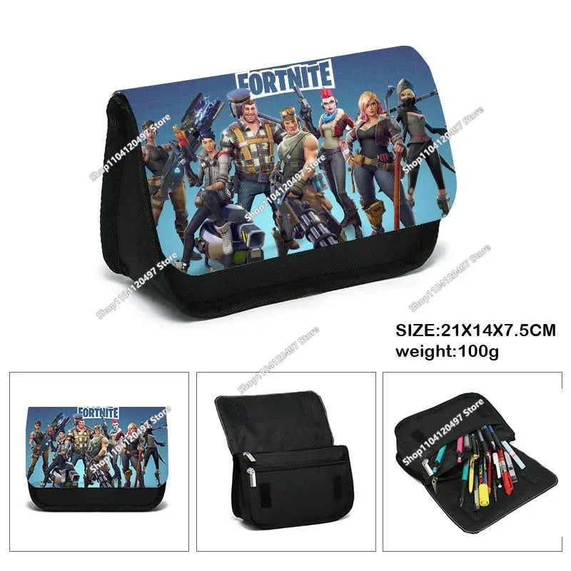 3-teiliges Set Fortnite-Gaming-Rucksack, Anime-Cartoon, große Kapazität, Schultaschen für Schüler, Federmäppchen, Kawaii-Lunchbag, Geburtstagsgeschenke