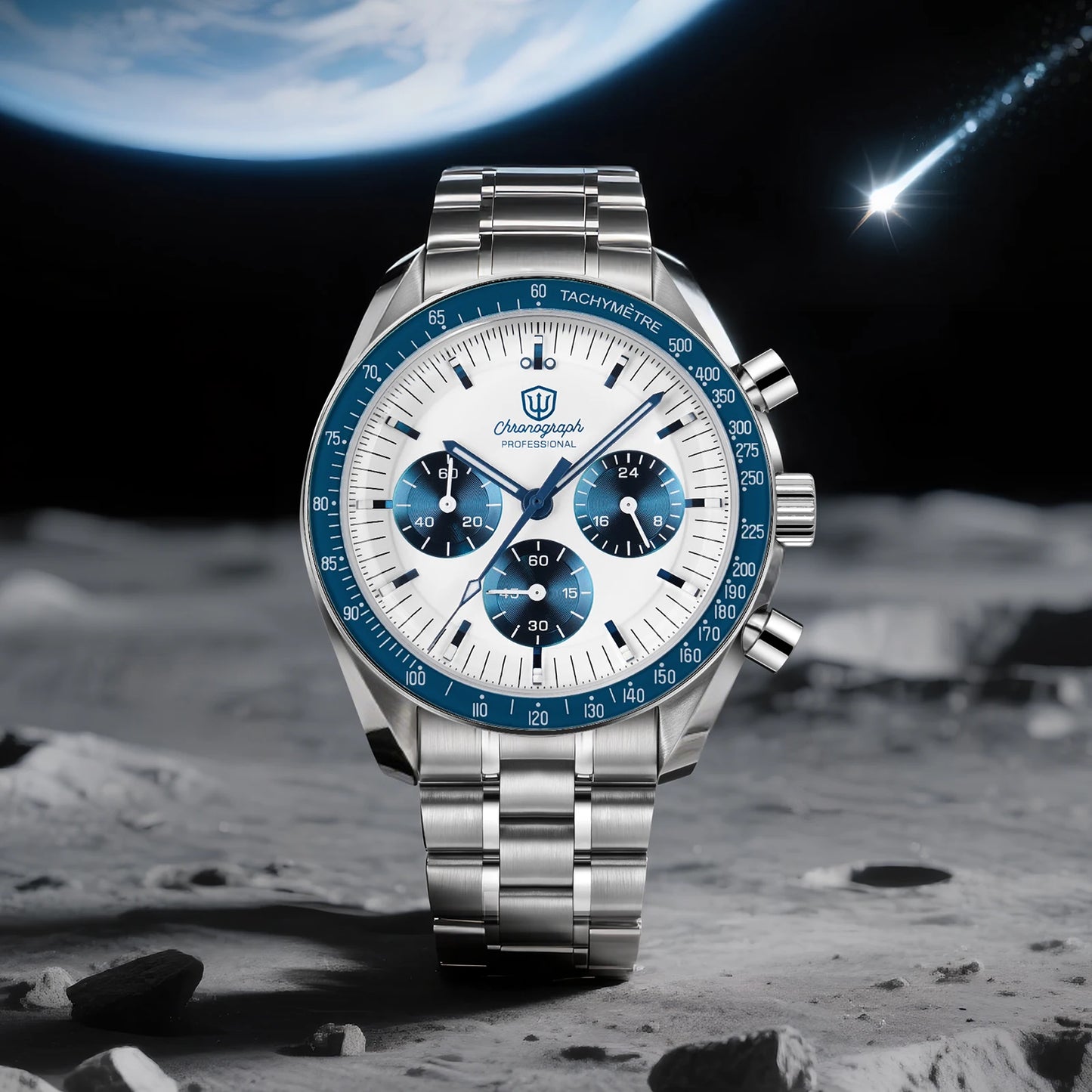 Orologio da uomo Watchdives New Wd1863 al quarzo VK63, cronografo con vetro zaffiro bombato, impermeabile, 39 mm, in acciaio, top brand, orologio business di lusso