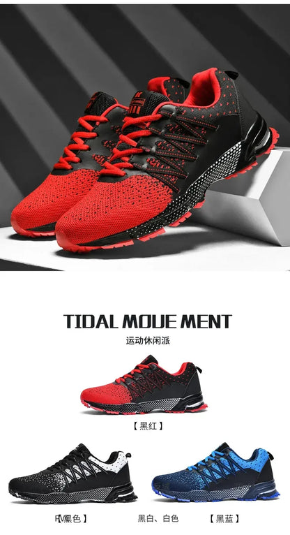 2025 Thick-Soled Sports Shoes Youth Mesh Breathable Running Shoes Trendy Spring Summer Korean Large Black and White Shoes Walk