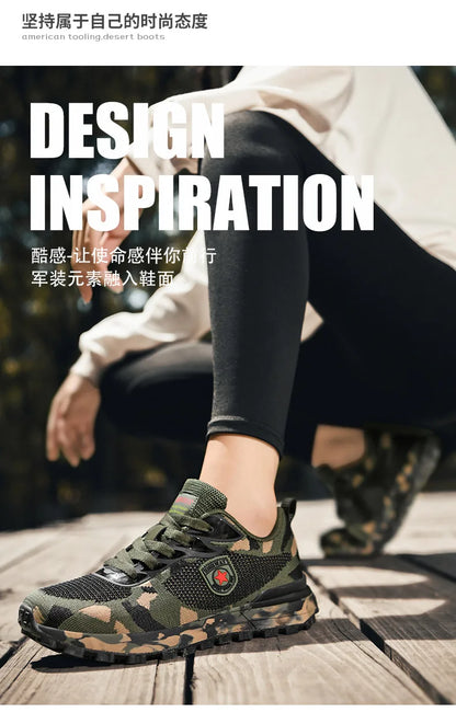 Men’s Camouflage Breathable Sports Shoes Comfortable Non-Slip Soft-Soled Shoes Suitable for Outdoor Activities