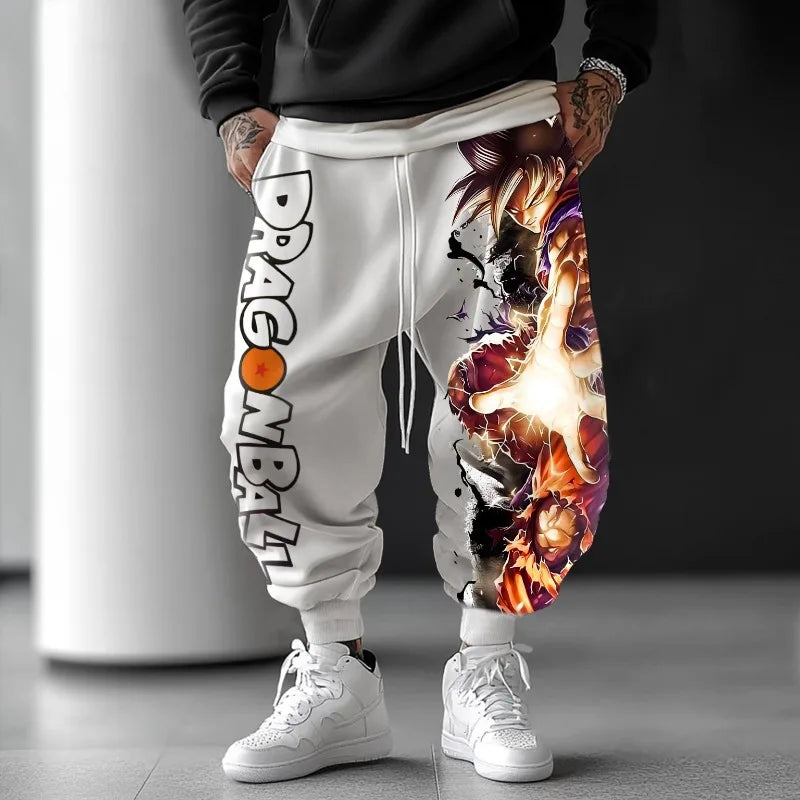 2026 Anime Saiyan Dragon Ball Summer Outdoor Sweatpants Harajuku Trendy Men Women Street Loose Casual Fashion Sports Cuffed Pants