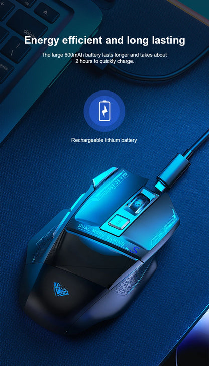 AULA SC550 Gaming-Maus 2.4G kabellose Makro-Maus RGB-Hintergrundbeleuchtung ergonomisches Design E-Sports-Maus PC-Zubehör