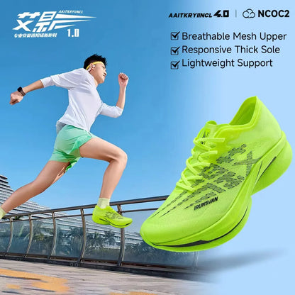 IRUNSVAN Zapatillas deportivas con placa de carbono para maratón, zapatillas profesionales de running, amortiguadoras, transpirables, para jogging, unisex 095